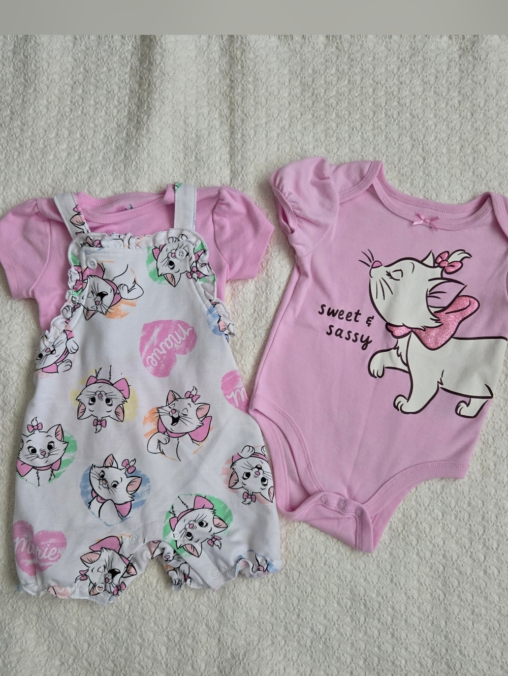 Disney Baby ARISTOCATS Marie Summer Short Sleeve Romper 18 months